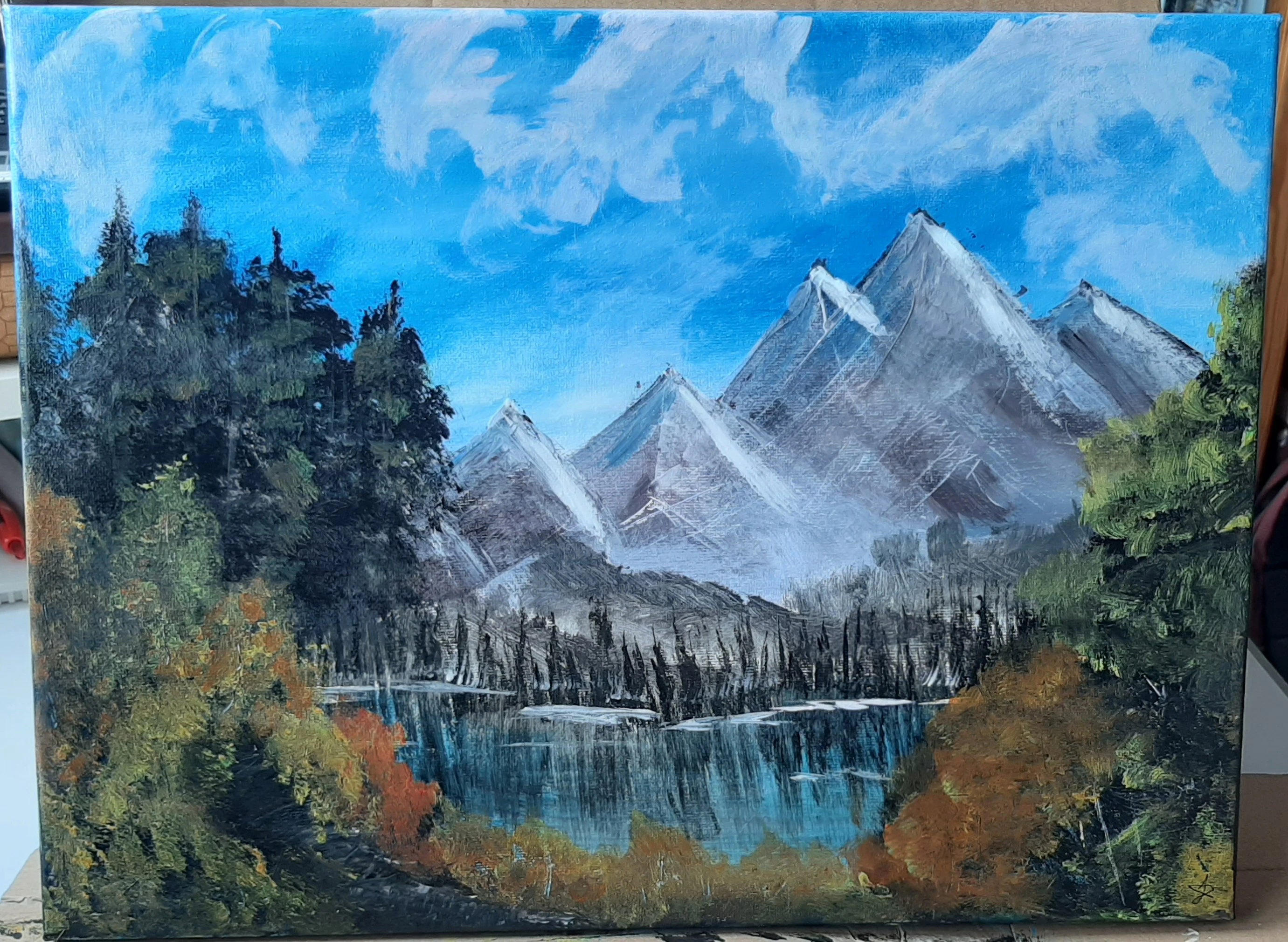 Bob Ross bos schilderij